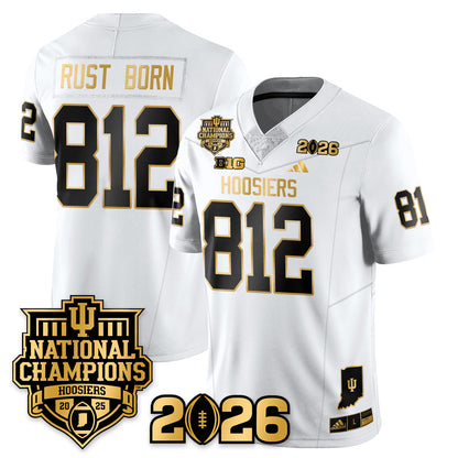 Indiana H Vapor Limited Football Gold Jersey - 2025 National Champions - Stitched