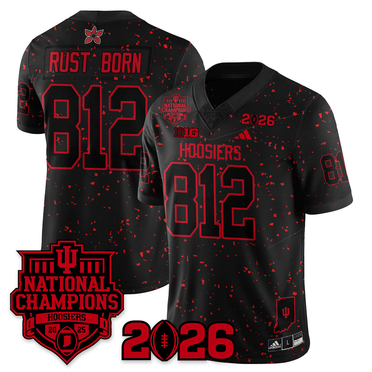 Indiana H Stranger Things Vapor Limited Football Jersey - 2025 National Champions - Stitched