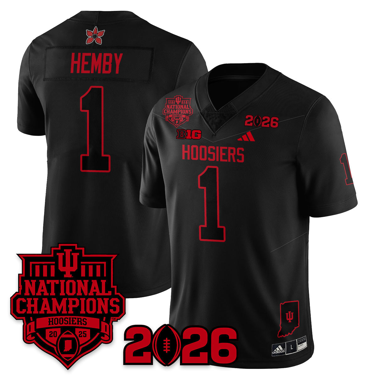 Indiana H Stranger Things Vapor Limited Football Jersey - 2025 National Champions - Stitched
