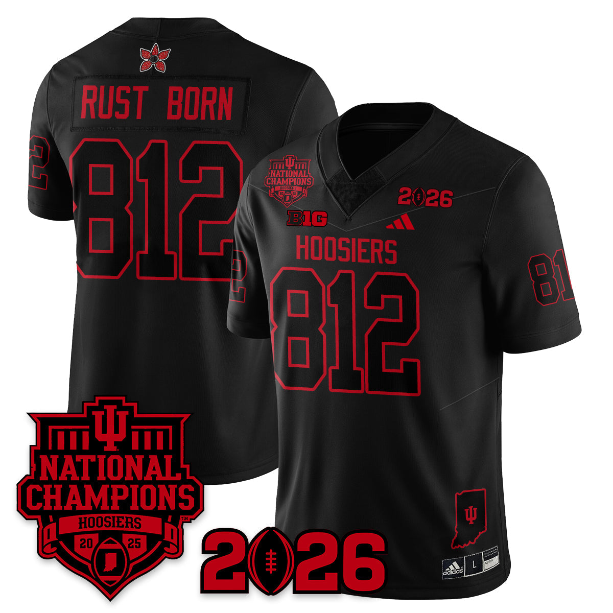 Indiana H Stranger Things Vapor Limited Football Jersey - 2025 National Champions - Stitched