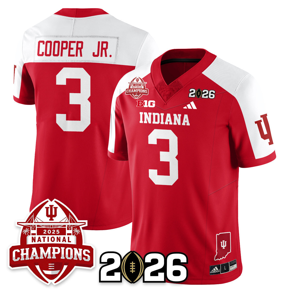 Indiana H Vapor Limited Football Jersey V2 - 2025 National Champions - Stitched