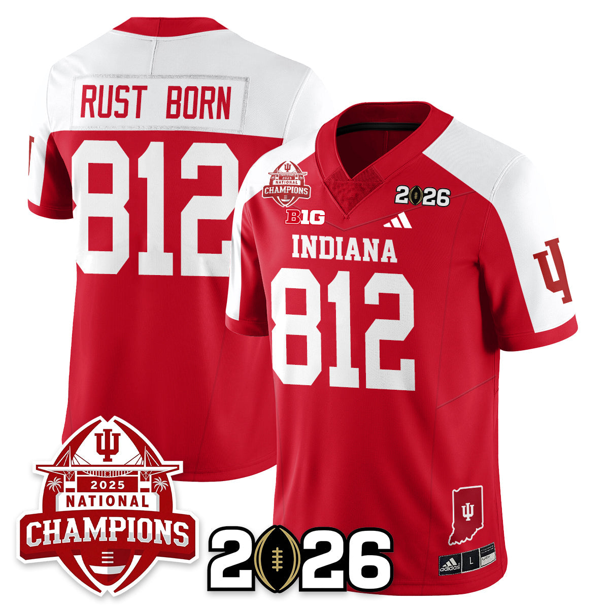 Indiana H Vapor Limited Football Jersey V2 - 2025 National Champions - Stitched