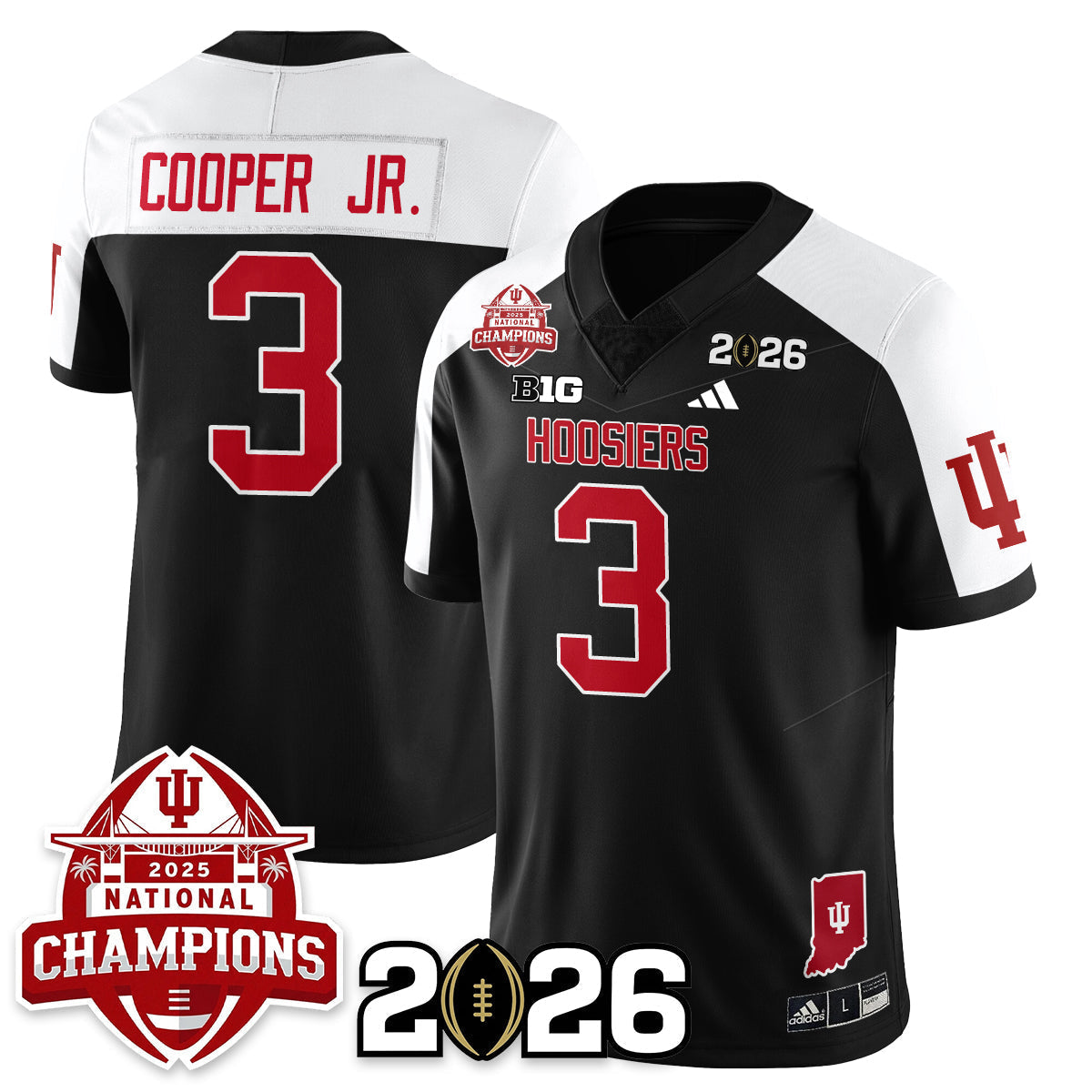 Indiana H Vapor Limited Football Jersey V2 - 2025 National Champions - Stitched