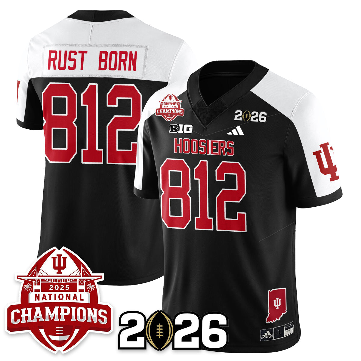 Indiana H Vapor Limited Football Jersey V2 - 2025 National Champions - Stitched