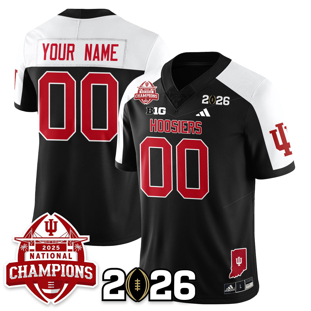 Custom Indiana H Vapor Limited Football Jersey V2 - 2025 National Champions - Stitched