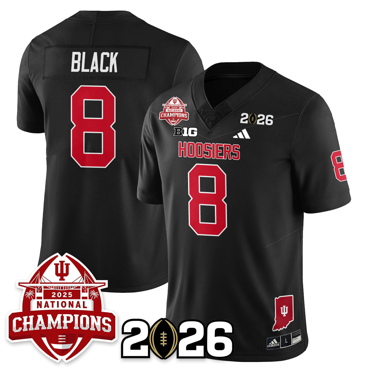 Indiana H Vapor Limited Football Jersey V2 - 2025 National Champions - Stitched
