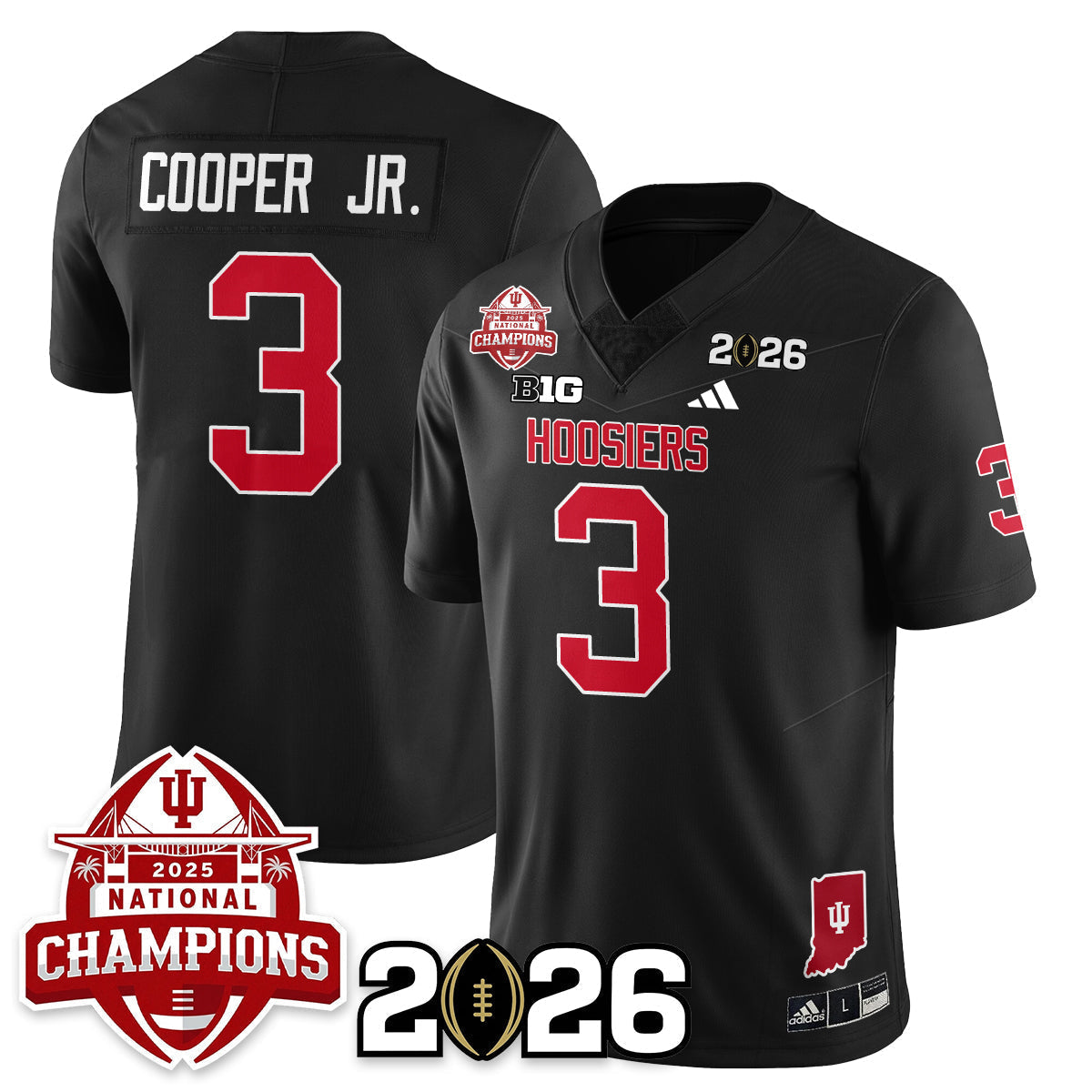 Indiana H Vapor Limited Football Jersey V2 - 2025 National Champions - Stitched