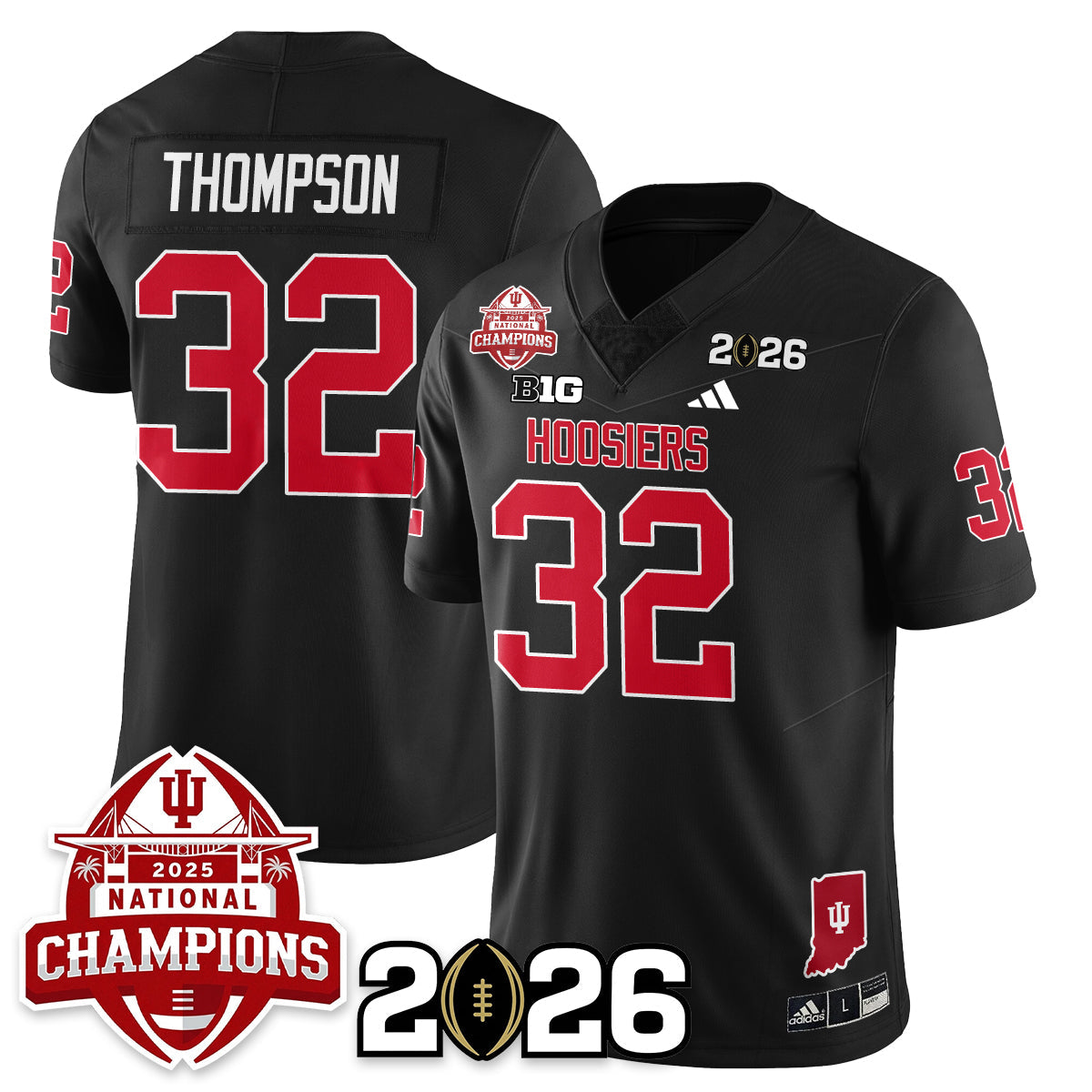 Indiana H Vapor Limited Football Jersey V2 - 2025 National Champions - Stitched