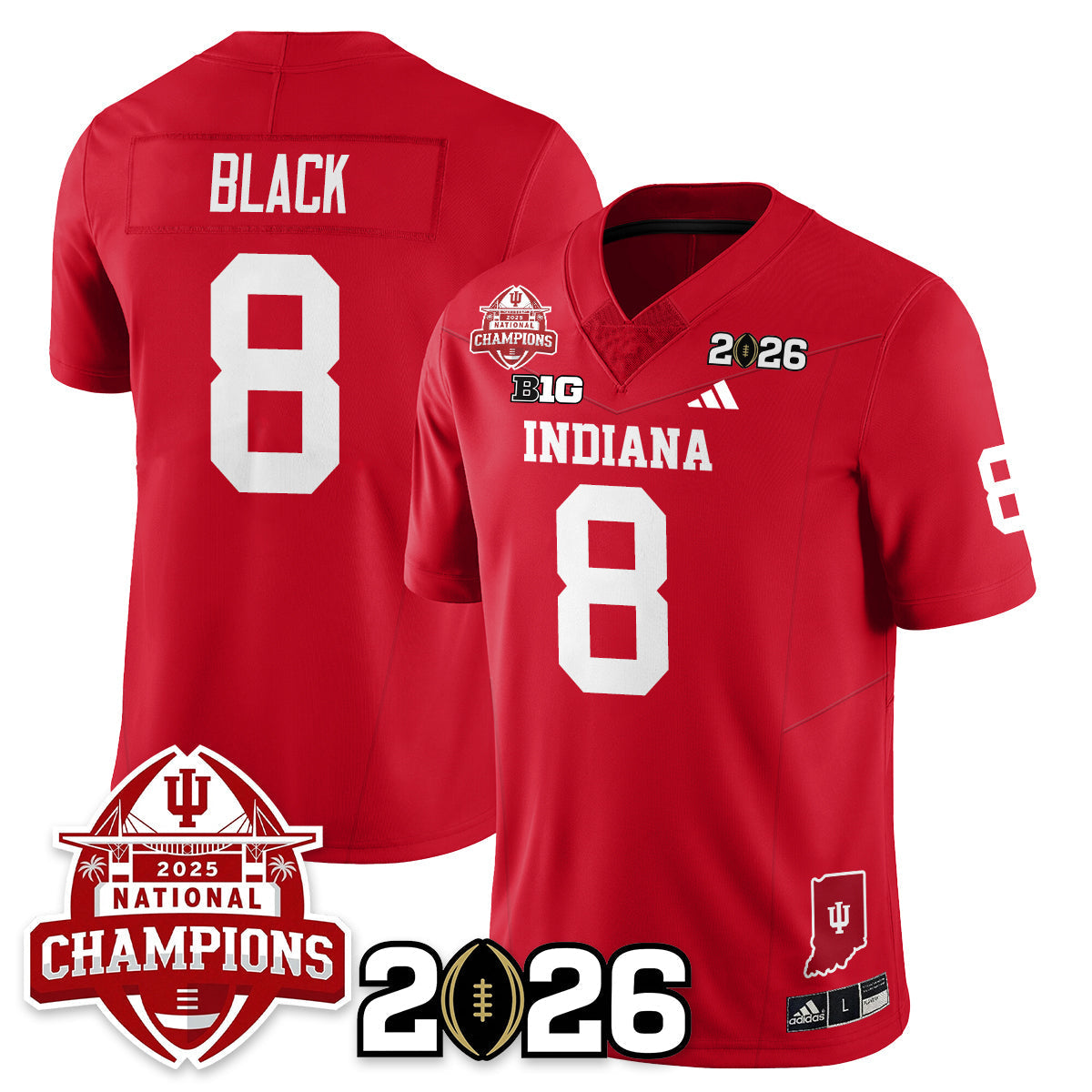 Indiana H Vapor Limited Football Jersey V2 - 2025 National Champions - Stitched