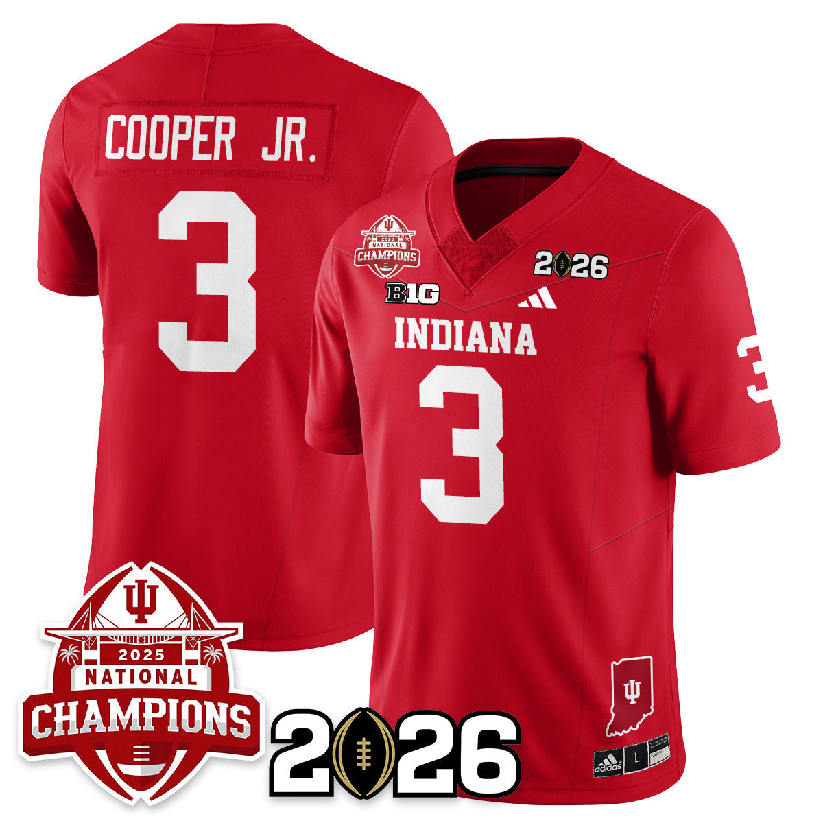 Indiana H Vapor Limited Football Jersey V2 - 2025 National Champions - Stitched