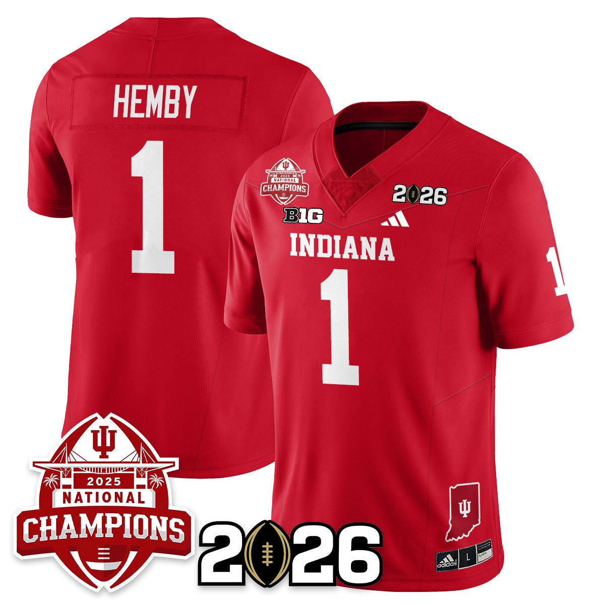 Indiana H Vapor Limited Football Jersey V2 - 2025 National Champions - Stitched