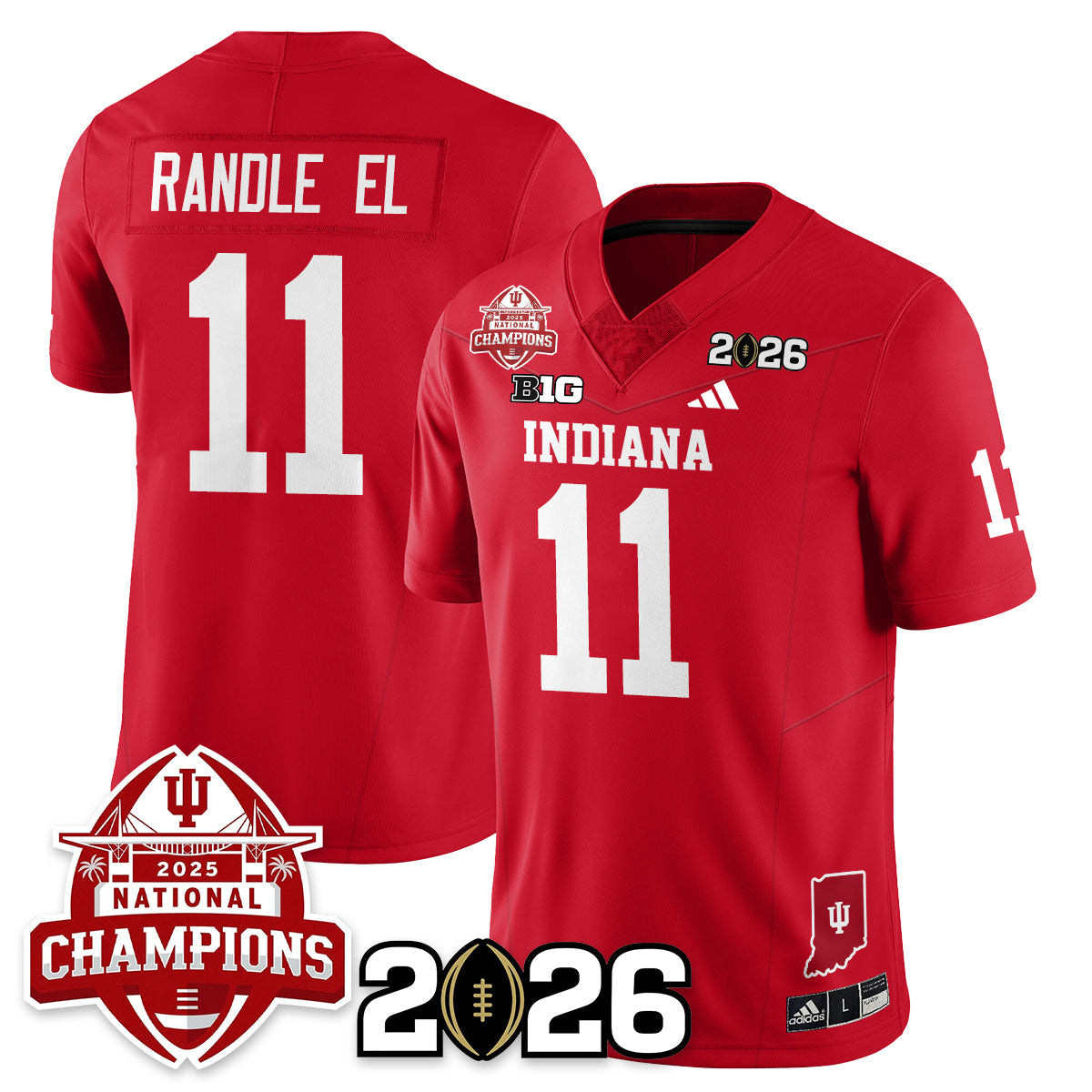Indiana H Vapor Limited Football Jersey V2 - 2025 National Champions - Stitched