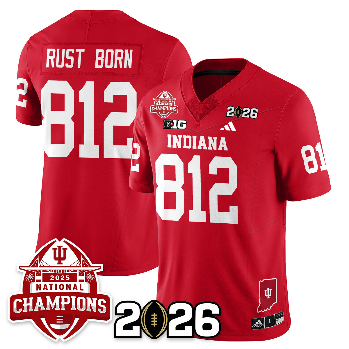 Indiana H Vapor Limited Football Jersey V2 - 2025 National Champions - Stitched