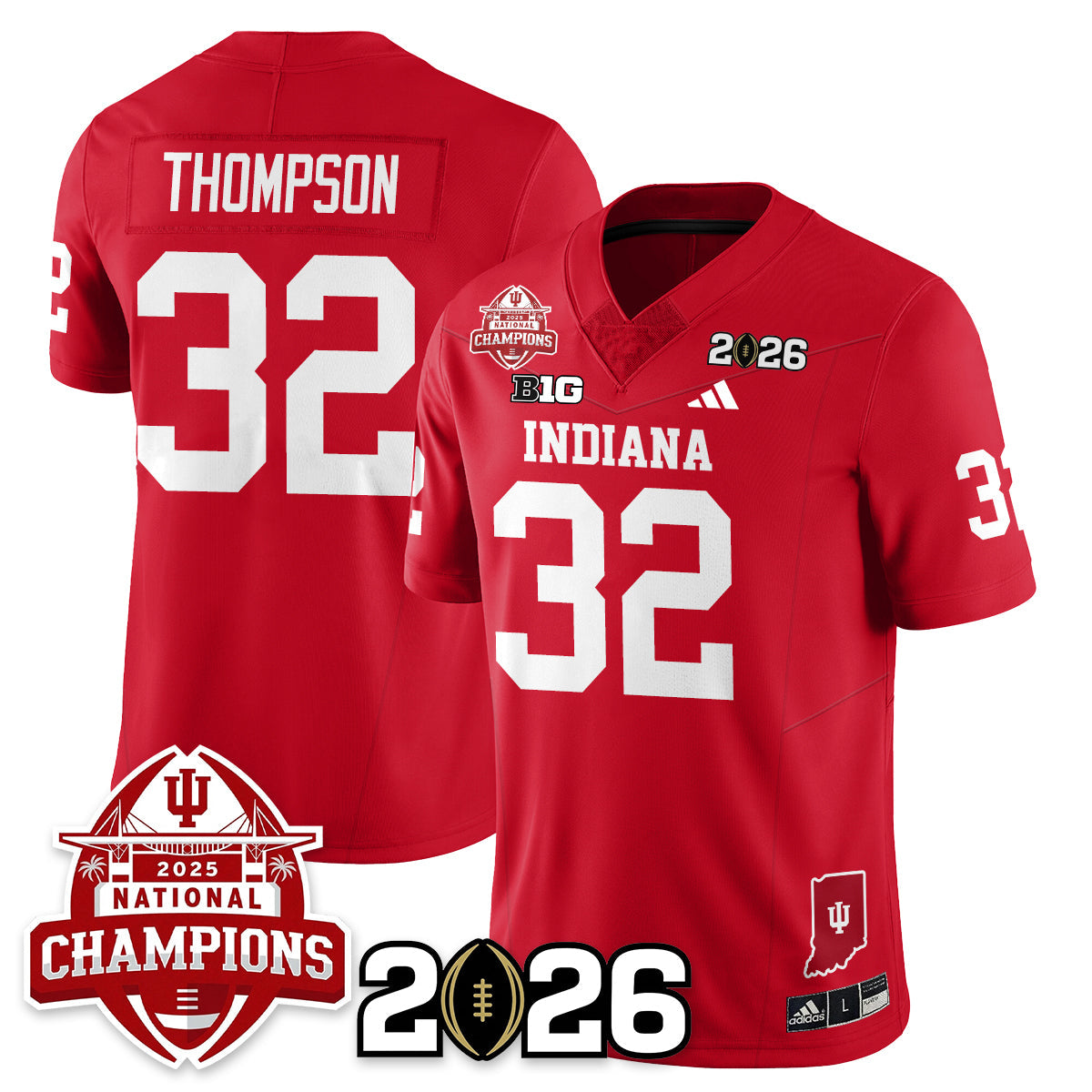 Indiana H Vapor Limited Football Jersey V2 - 2025 National Champions - Stitched