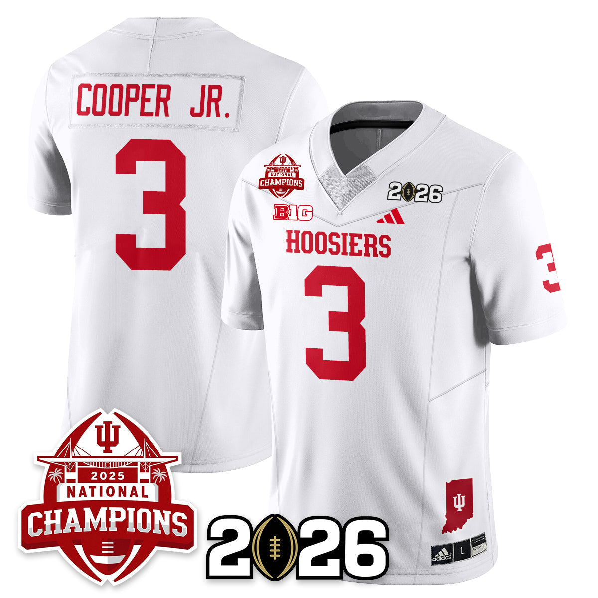 Indiana H Vapor Limited Football Jersey V2 - 2025 National Champions - Stitched