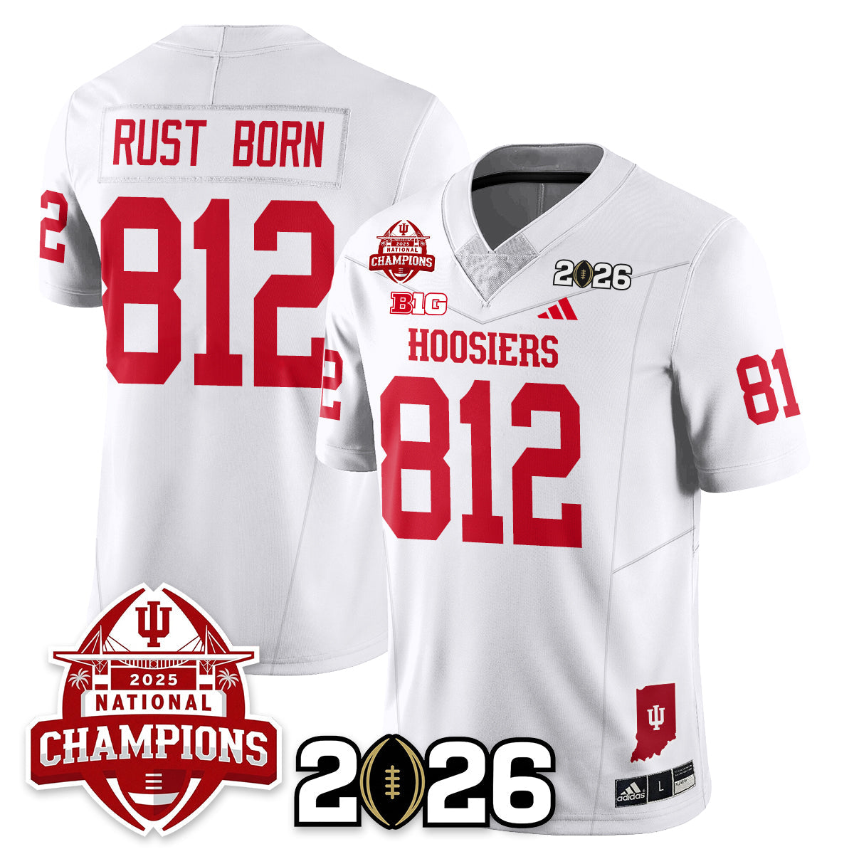 Indiana H Vapor Limited Football Jersey V2 - 2025 National Champions - Stitched