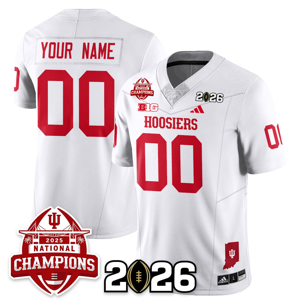 Custom Indiana H Vapor Limited Football Jersey V2 - 2025 National Champions - Stitched