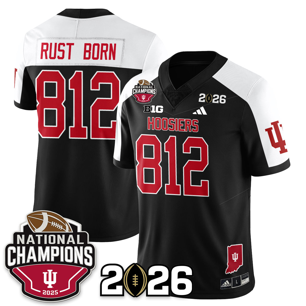 Indiana H Vapor Limited Football Jersey V3 - 2025 National Champions - Stitched