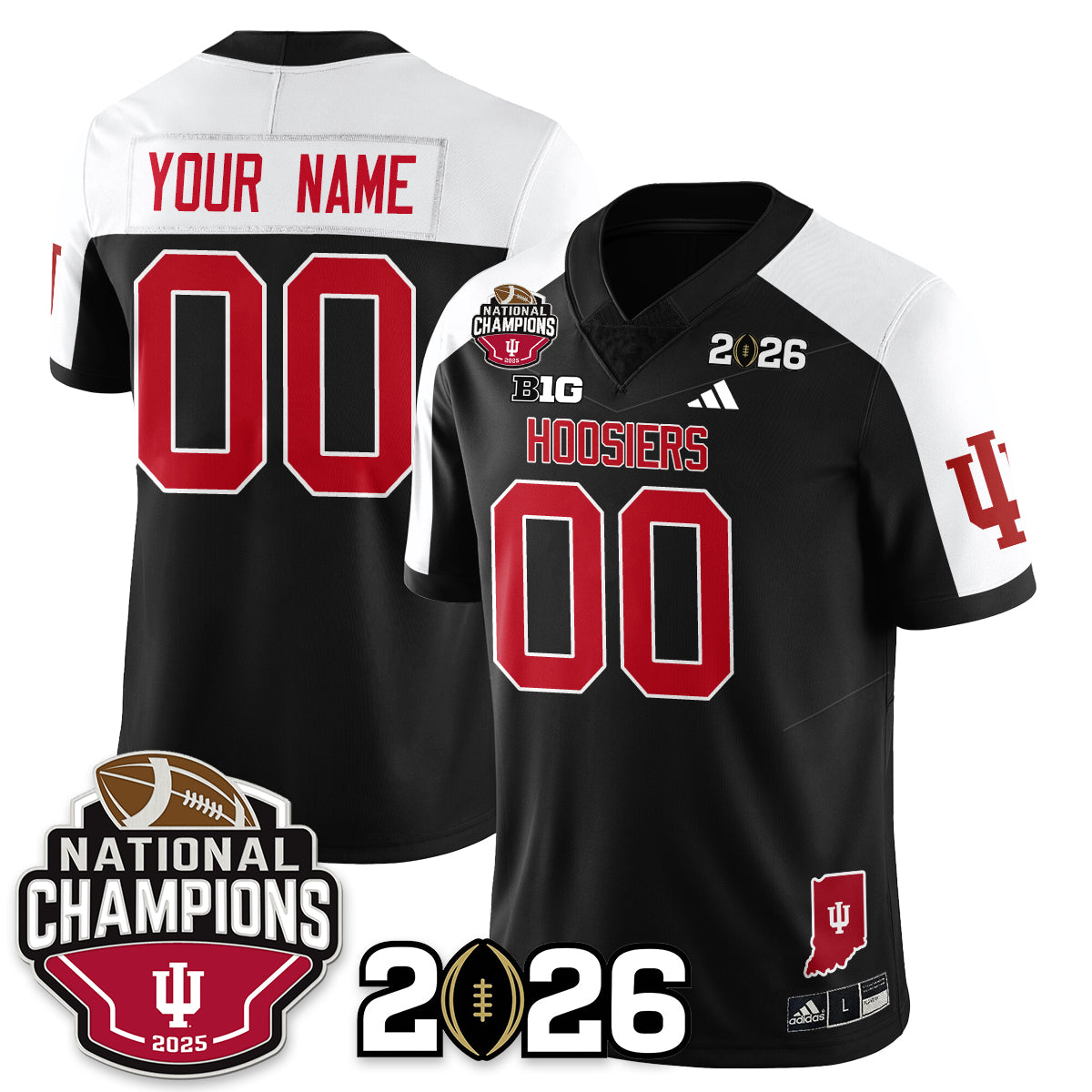Custom Indiana H Vapor Limited Football Jersey V3 - 2025 National Champions - Stitched