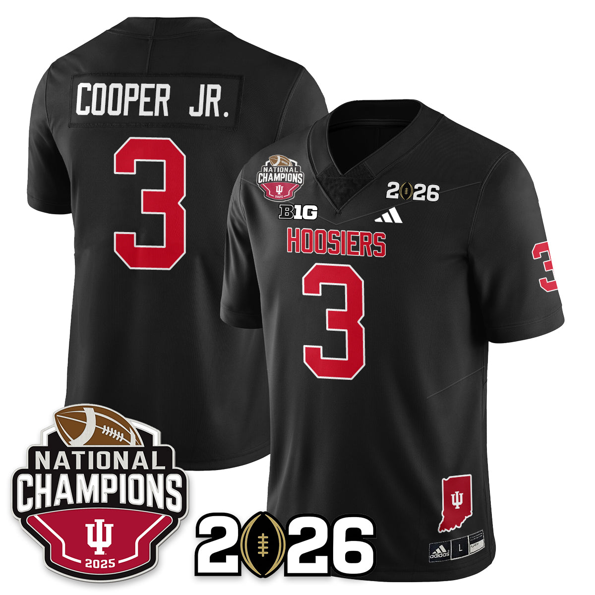 Indiana H Vapor Limited Football Jersey V3 - 2025 National Champions - Stitched