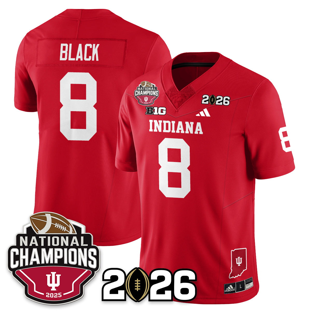 Indiana H Vapor Limited Football Jersey V3 - 2025 National Champions - Stitched