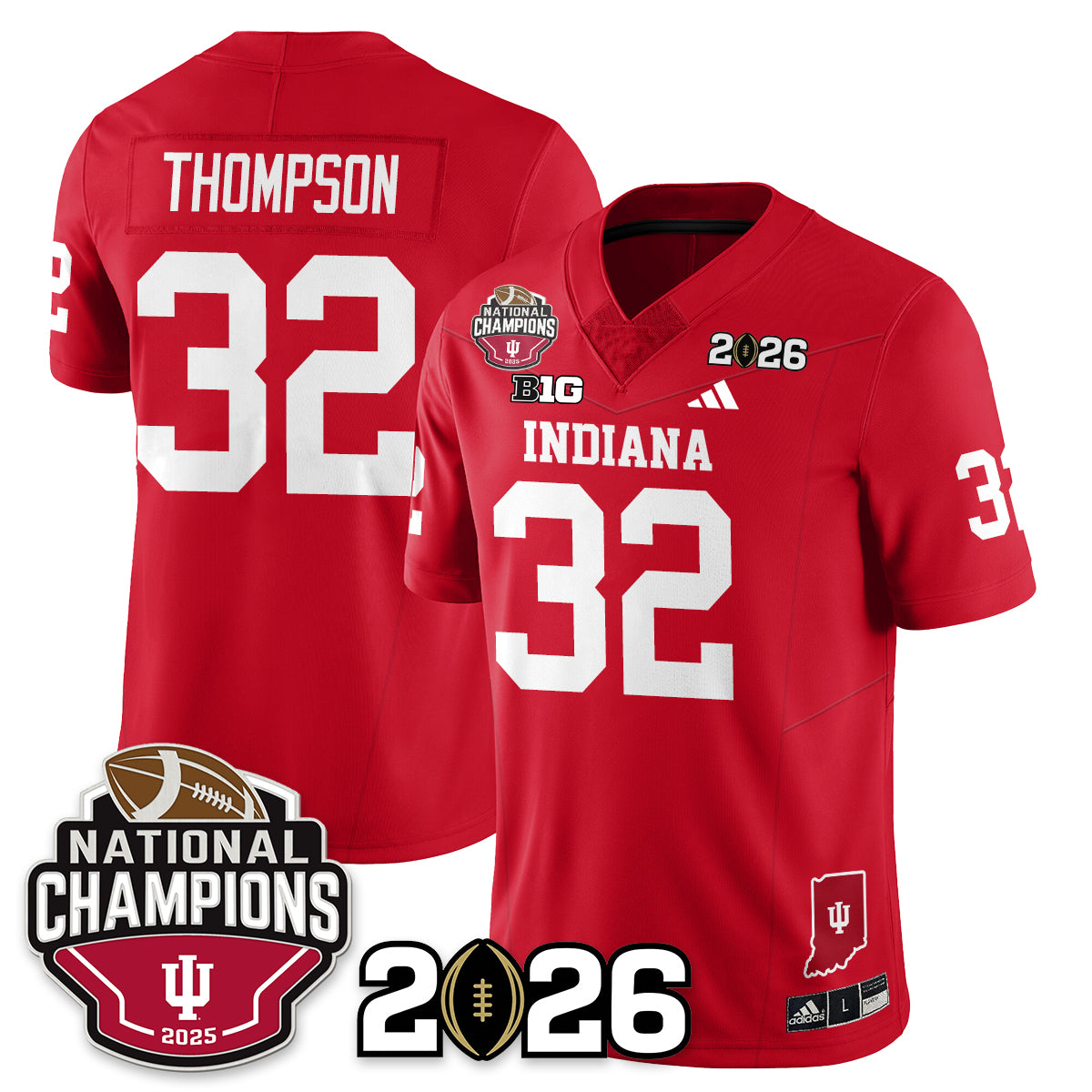 Indiana H Vapor Limited Football Jersey V3 - 2025 National Champions - Stitched