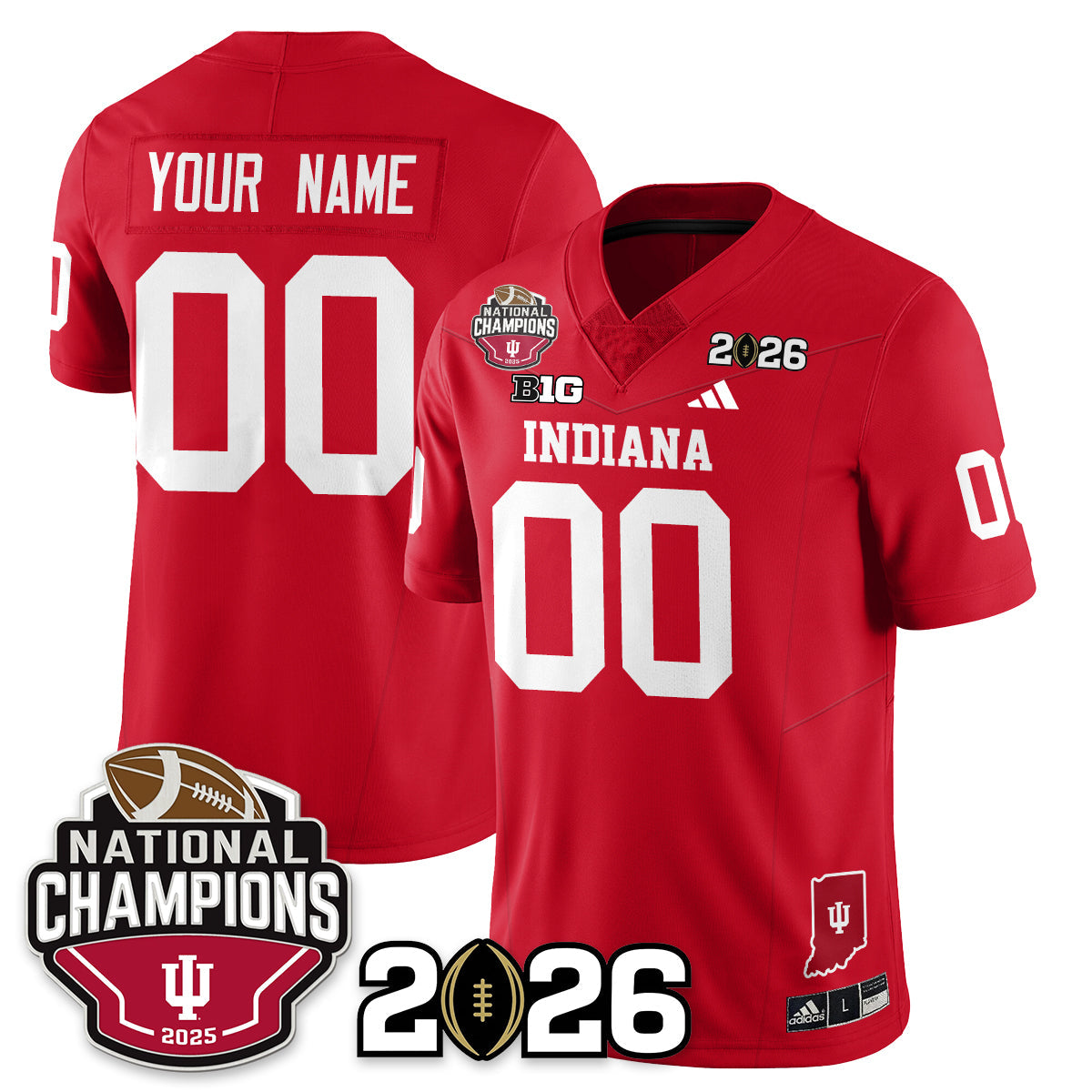Custom Indiana H Vapor Limited Football Jersey V3 - 2025 National Champions - Stitched