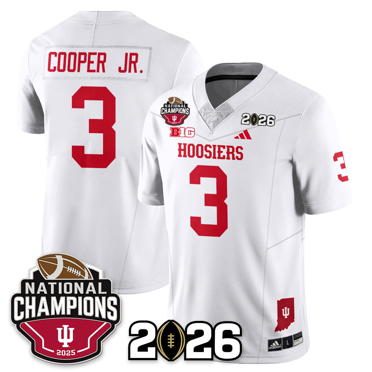 Indiana H Vapor Limited Football Jersey V3 - 2025 National Champions - Stitched