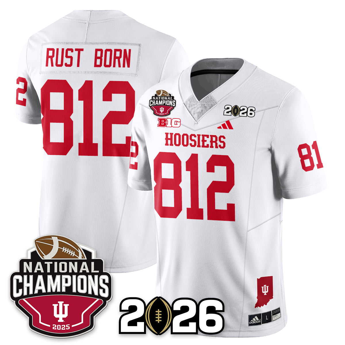 Indiana H Vapor Limited Football Jersey V3 - 2025 National Champions - Stitched