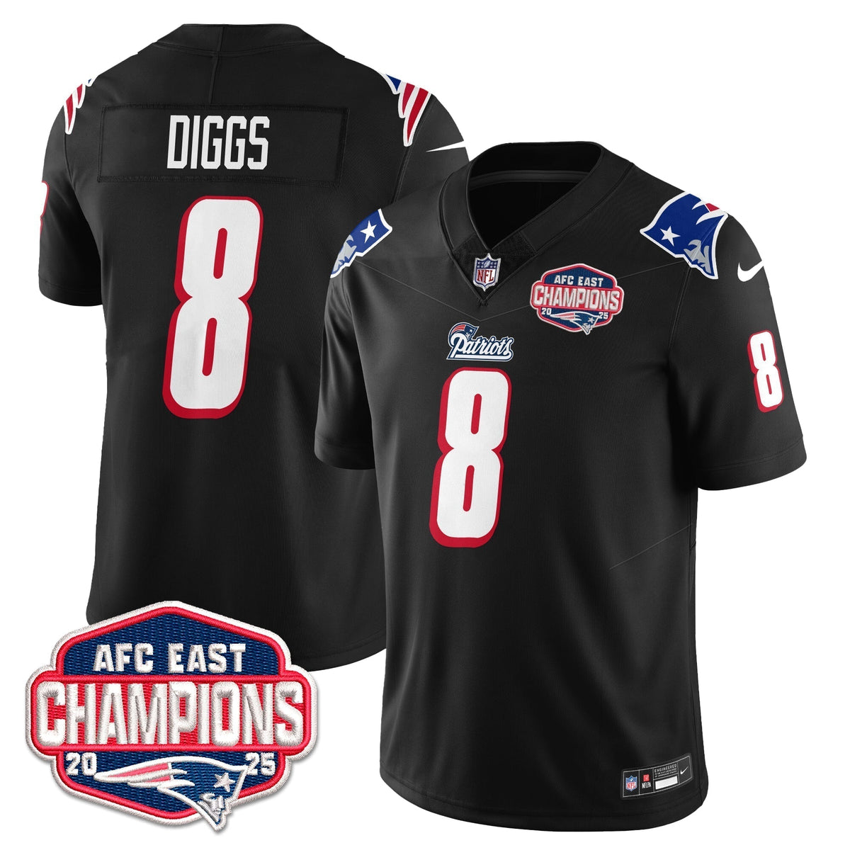 NE 1996 Throwback Limited Vapor Jersey – Stitched