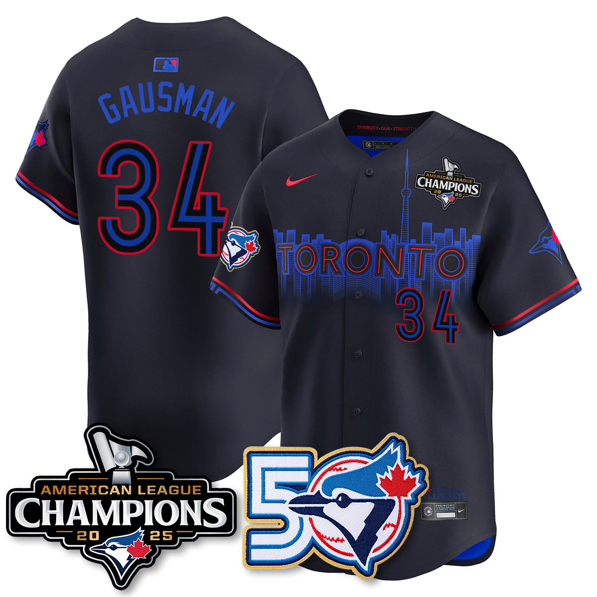 TBJ 2025 American League Champions Vapor Limited Jersey - 50th Season - Stitched