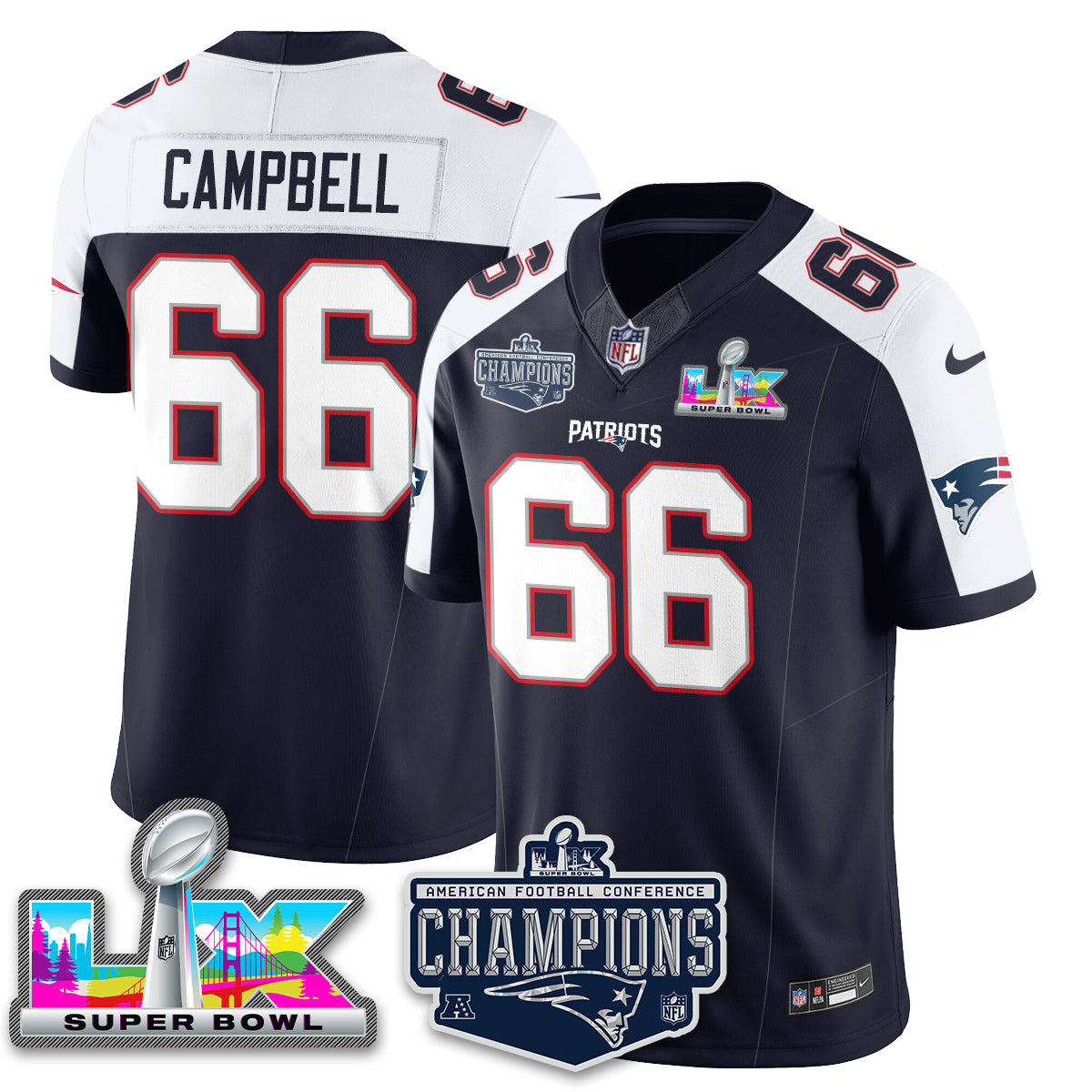 NE 2025 AFC Champions Vapor Limited Jersey - Stitched