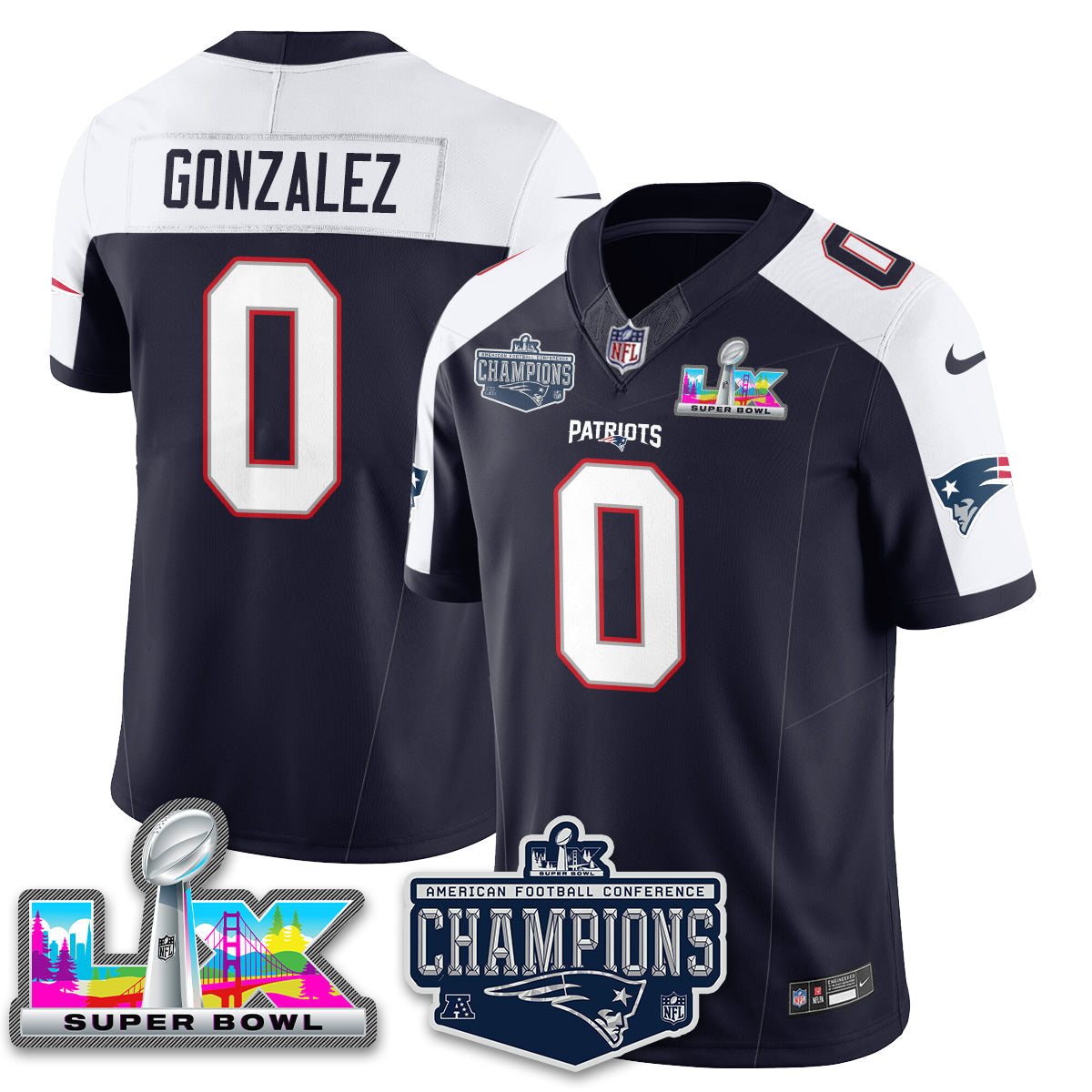 NE 2025 AFC Champions Vapor Limited Jersey - Stitched