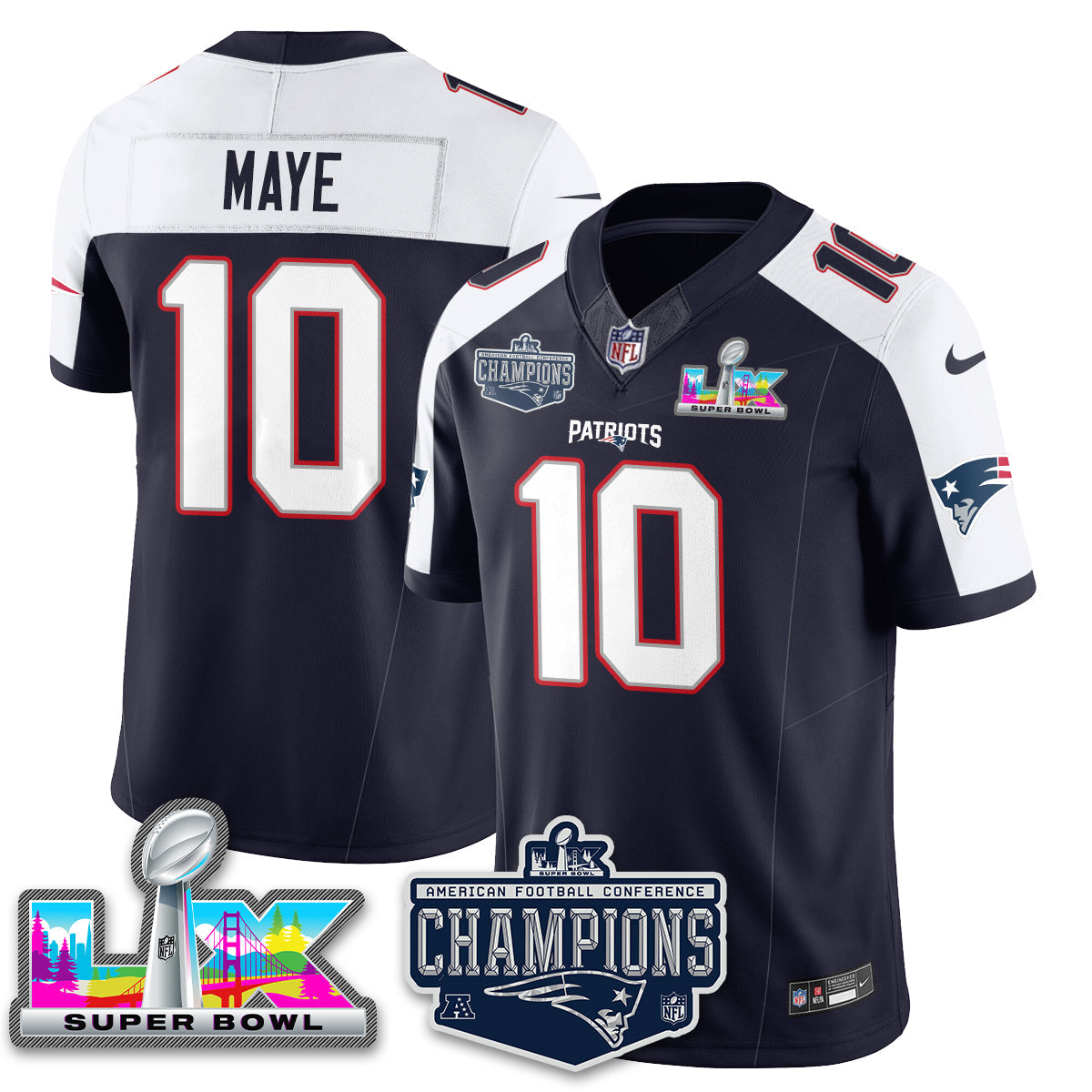 NE 2025 AFC Champions Vapor Limited Jersey - Stitched