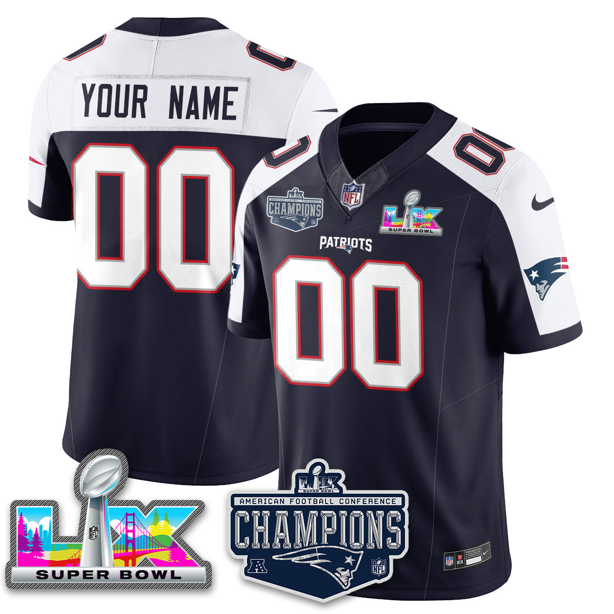 NE 2025 AFC Champions Vapor Limited Jersey - Stitched