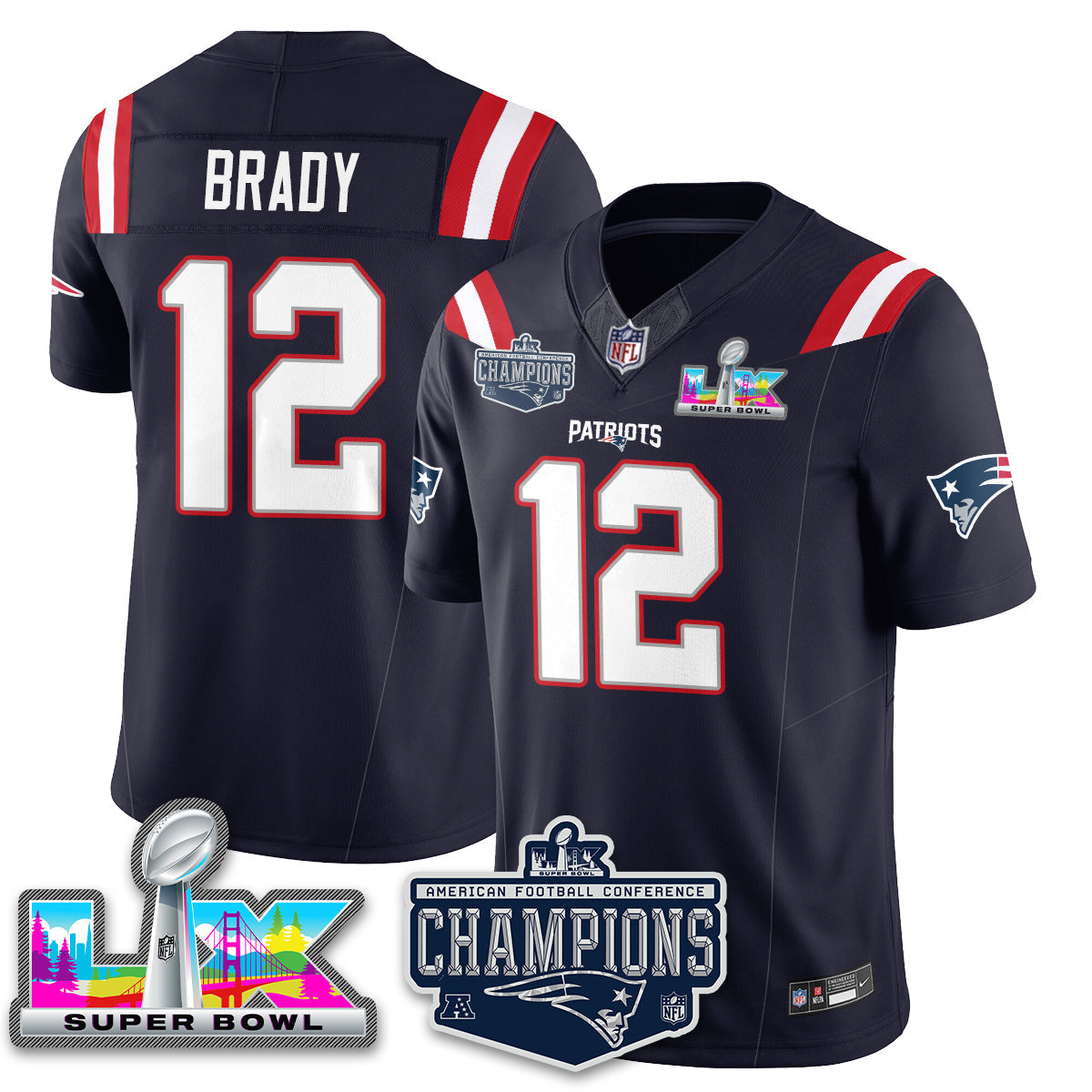 NE 2025 AFC Champions Vapor Limited Jersey - Stitched