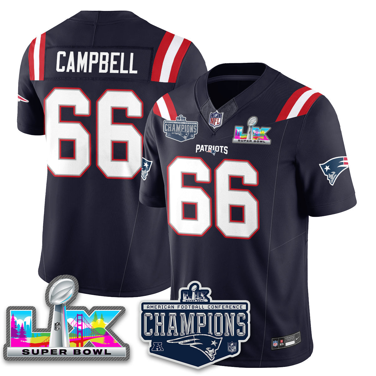 NE 2025 AFC Champions Vapor Limited Jersey - Stitched