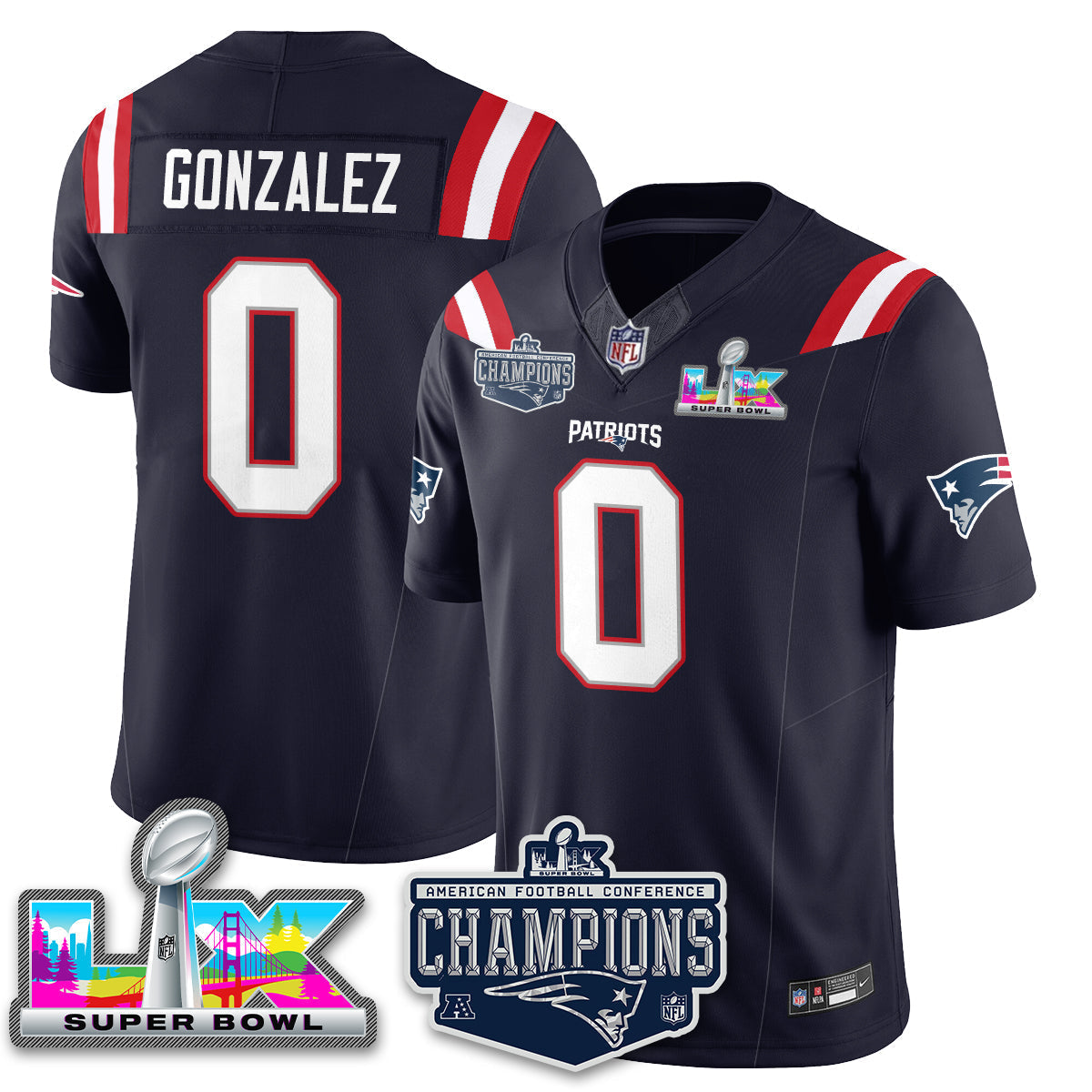NE 2025 AFC Champions Vapor Limited Jersey - Stitched