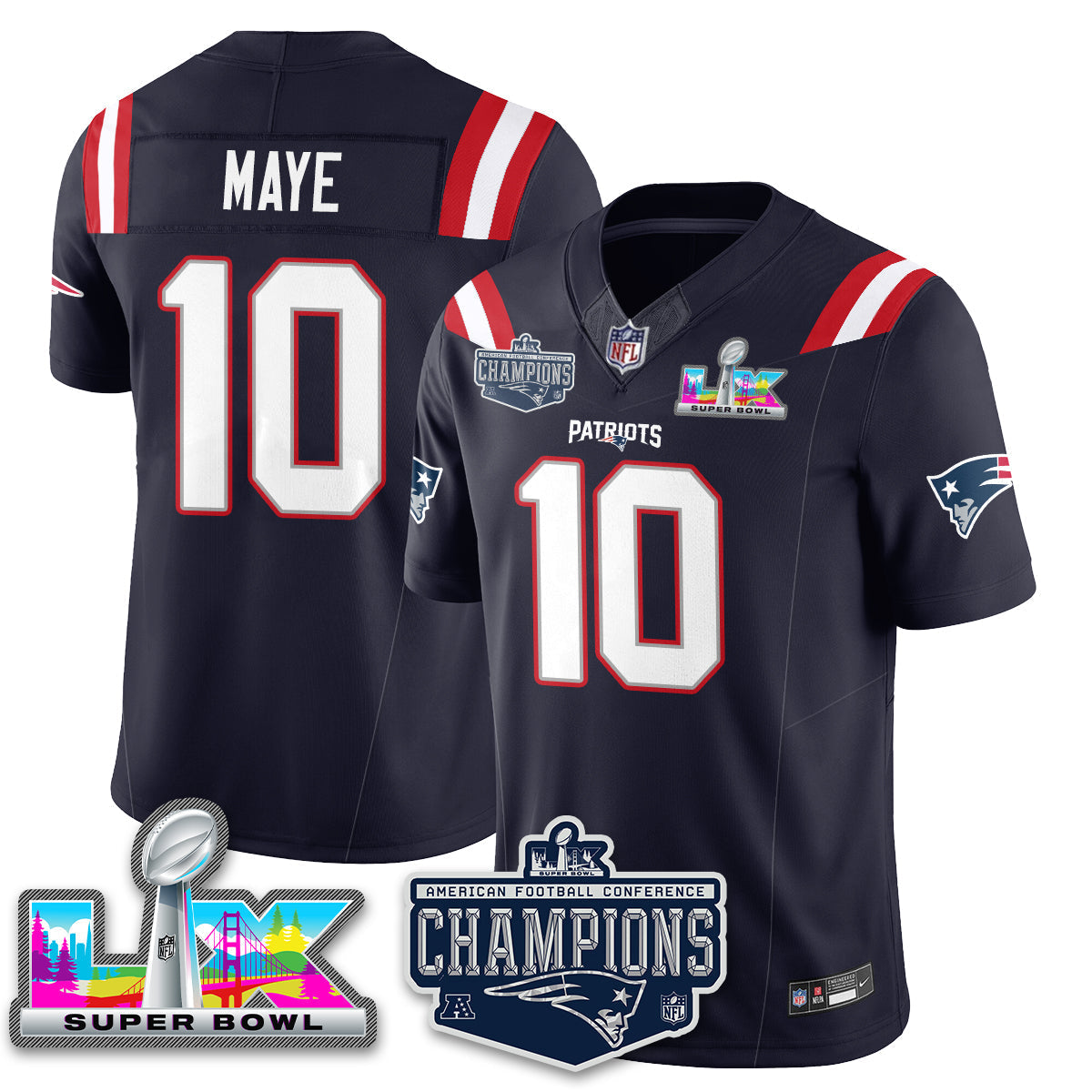 NE 2025 AFC Champions Vapor Limited Jersey - Stitched