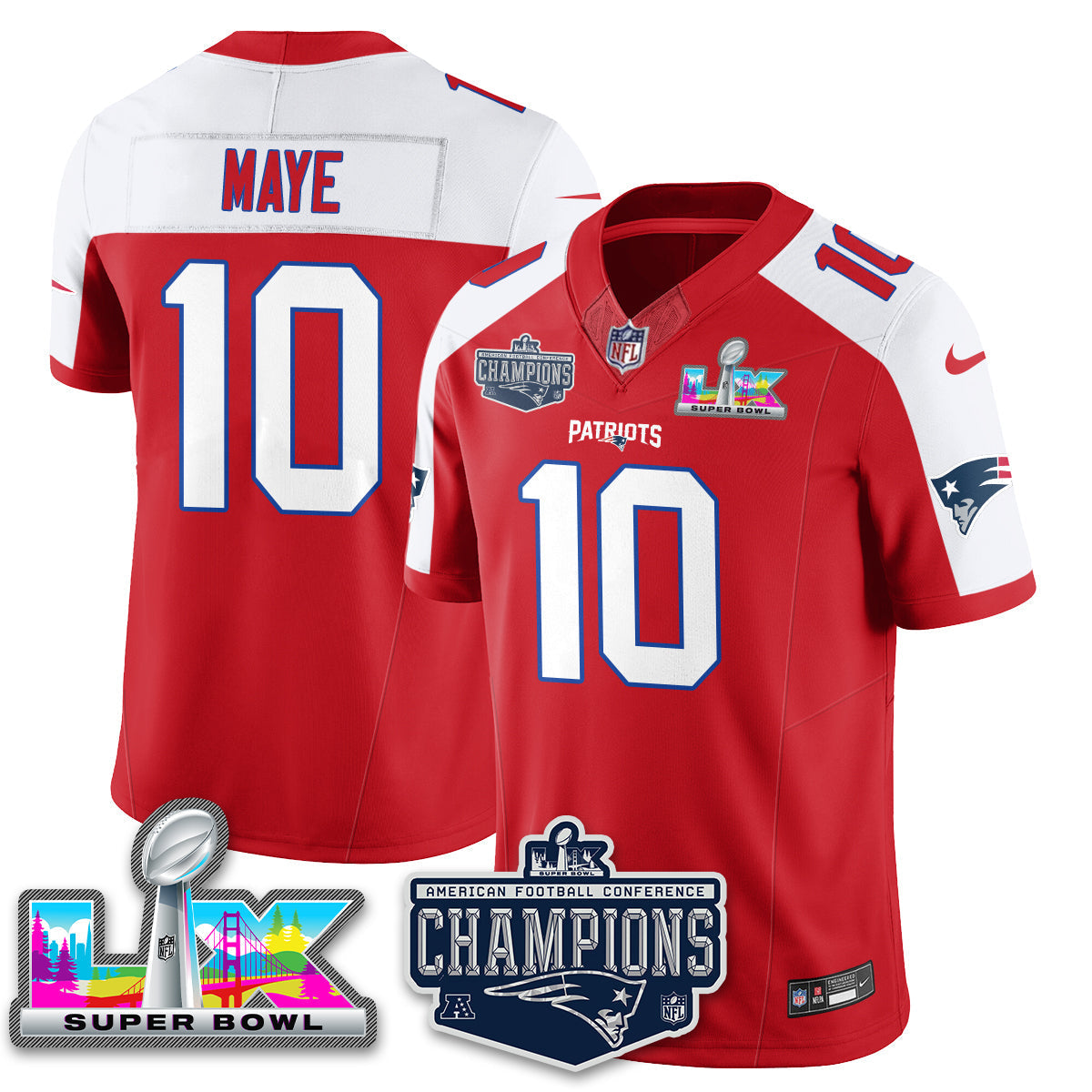 NE 2025 AFC Champions Vapor Limited Jersey - Stitched