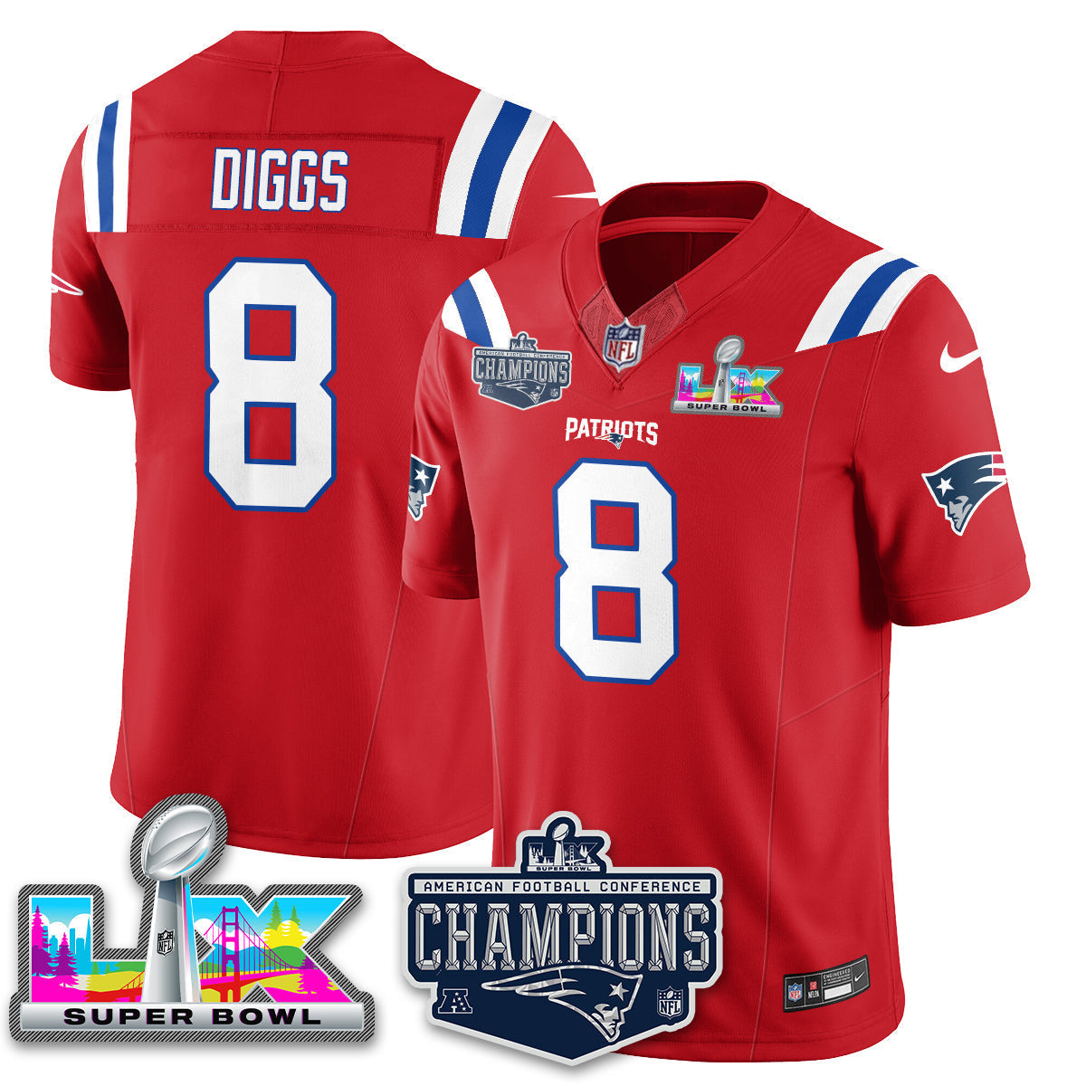 NE 2025 AFC Champions Vapor Limited Jersey - Stitched