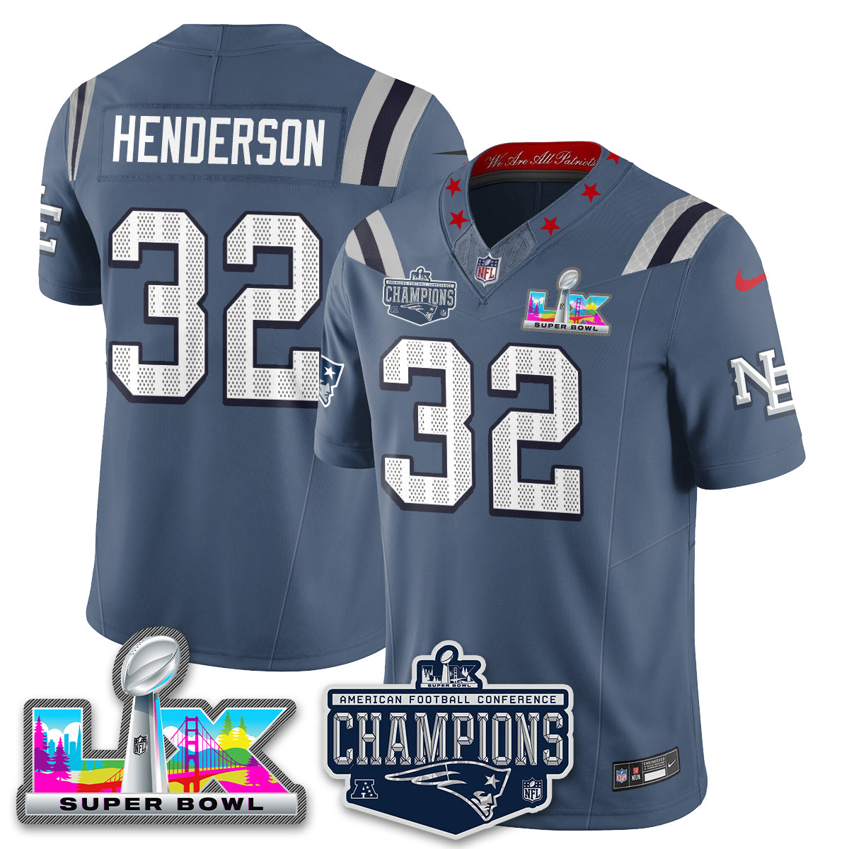 NE 2025 AFC Champions Vapor Limited Jersey - Stitched