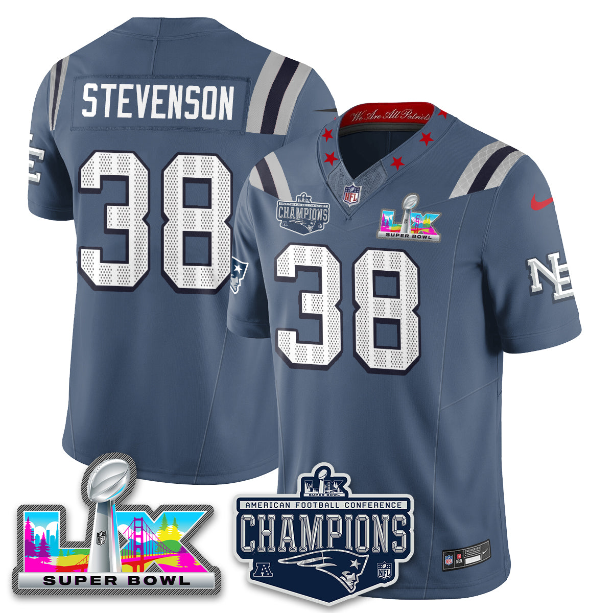 NE 2025 AFC Champions Vapor Limited Jersey - Stitched
