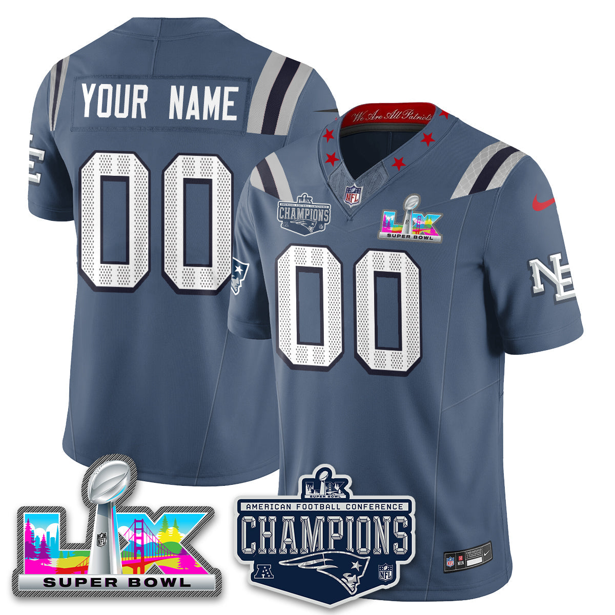 NE 2025 AFC Champions Vapor Limited Jersey - Stitched
