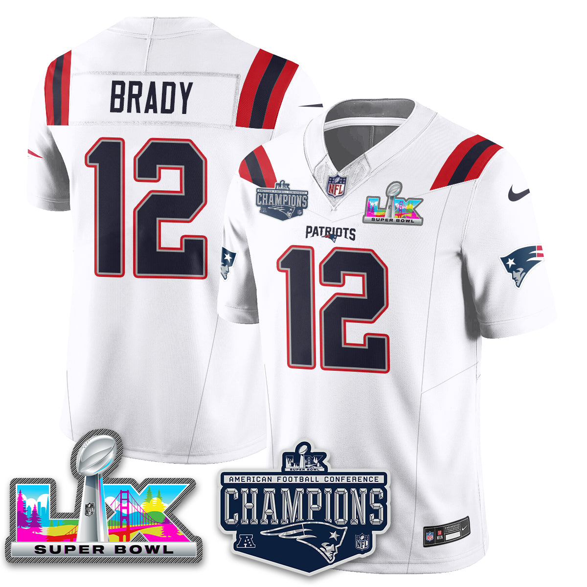 NE 2025 AFC Champions Vapor Limited Jersey - Stitched