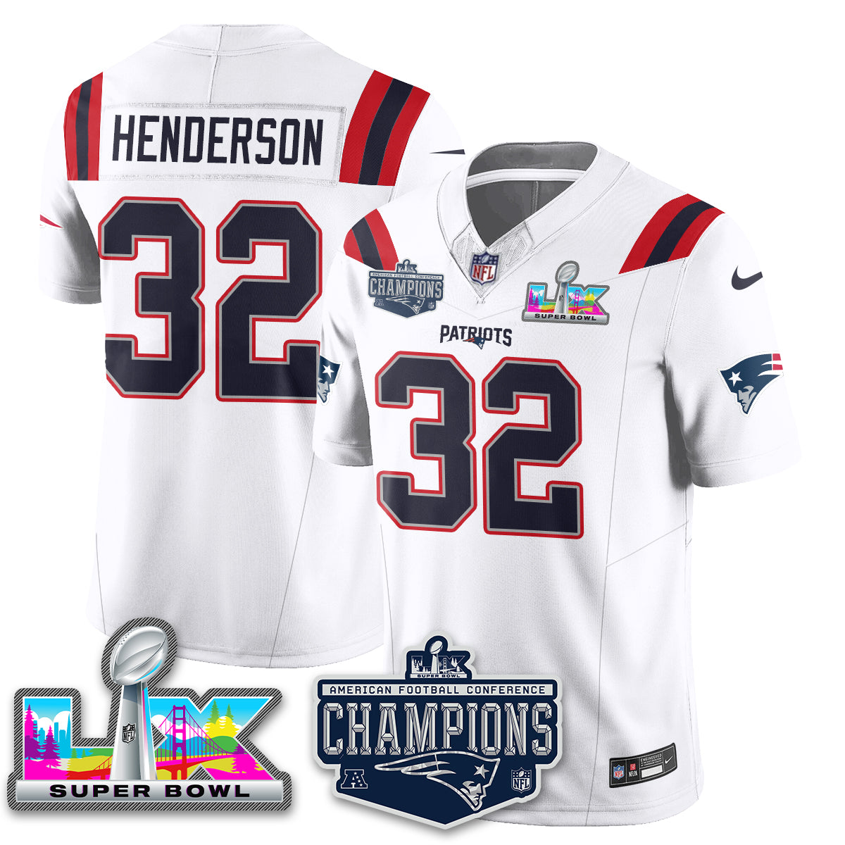 NE 2025 AFC Champions Vapor Limited Jersey - Stitched