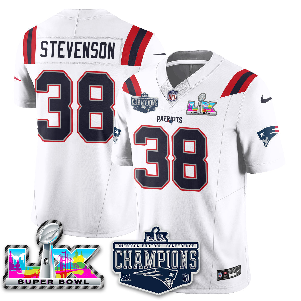 NE 2025 AFC Champions Vapor Limited Jersey - Stitched