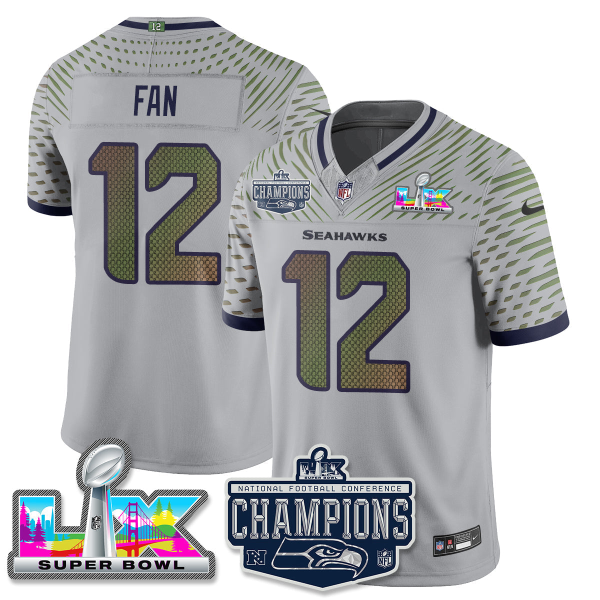 SEA 2025 NFC Champions Vapor Limited Jersey - Stitched