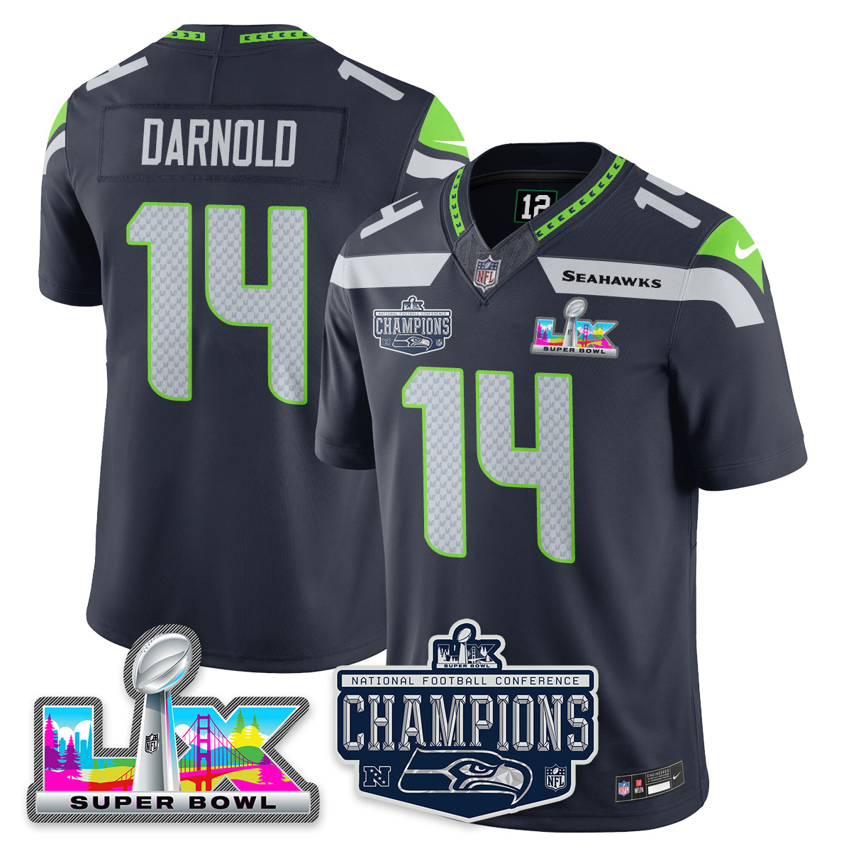 SEA 2025 NFC Champions Vapor Limited Jersey - Stitched