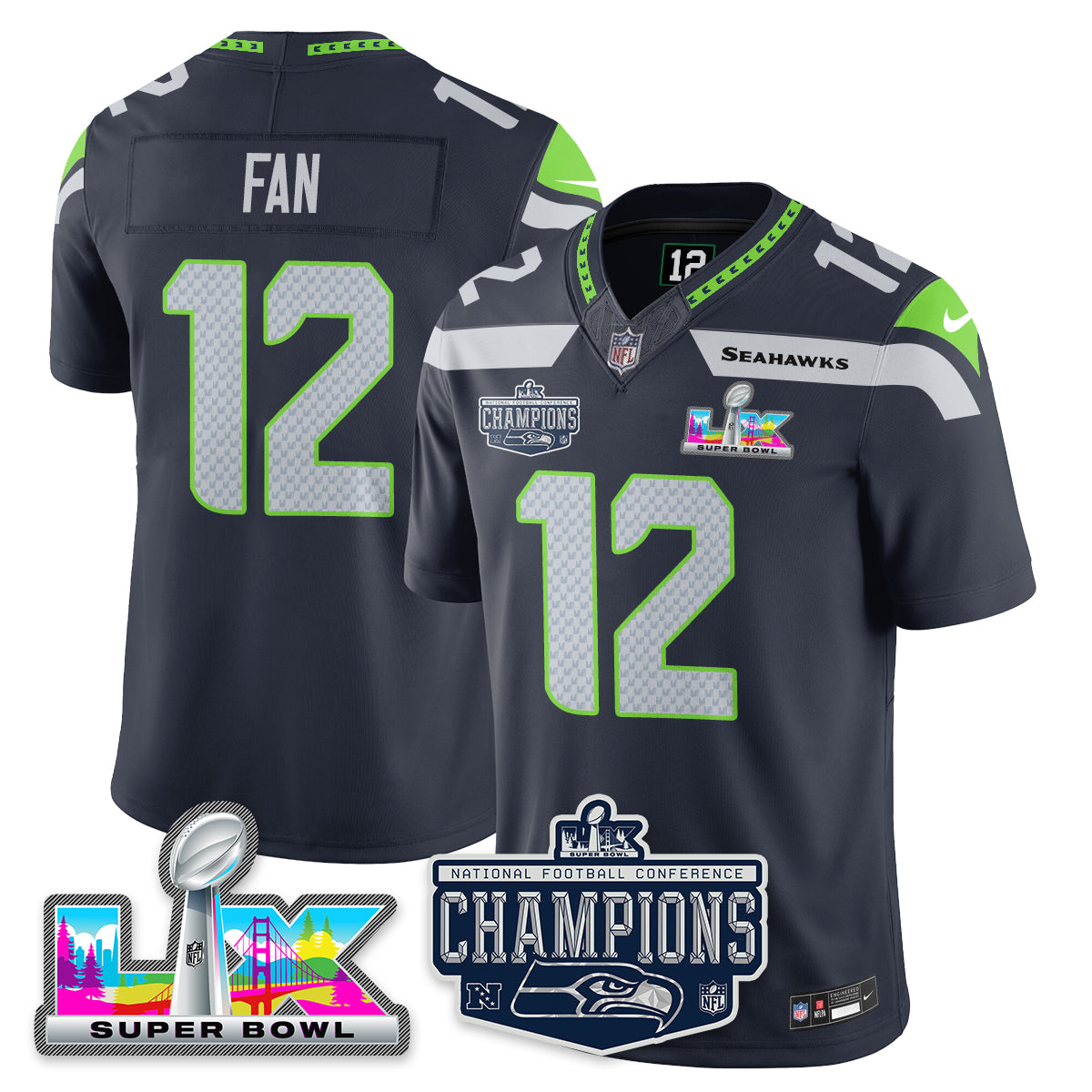 SEA 2025 NFC Champions Vapor Limited Jersey - Stitched